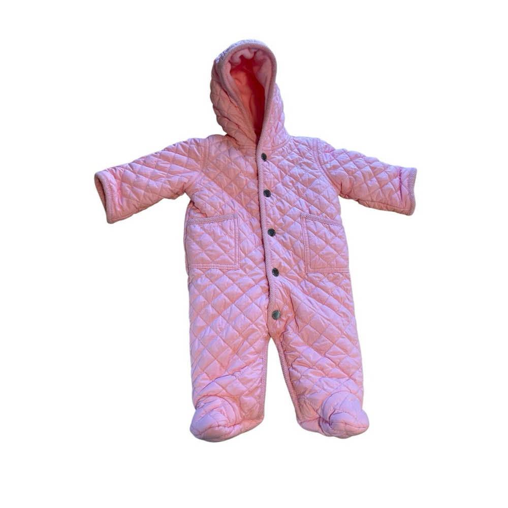 Polo Ralph‎ Lauren Baby Girl Quilted Snow Suit Bunting Size 3 Months Pink